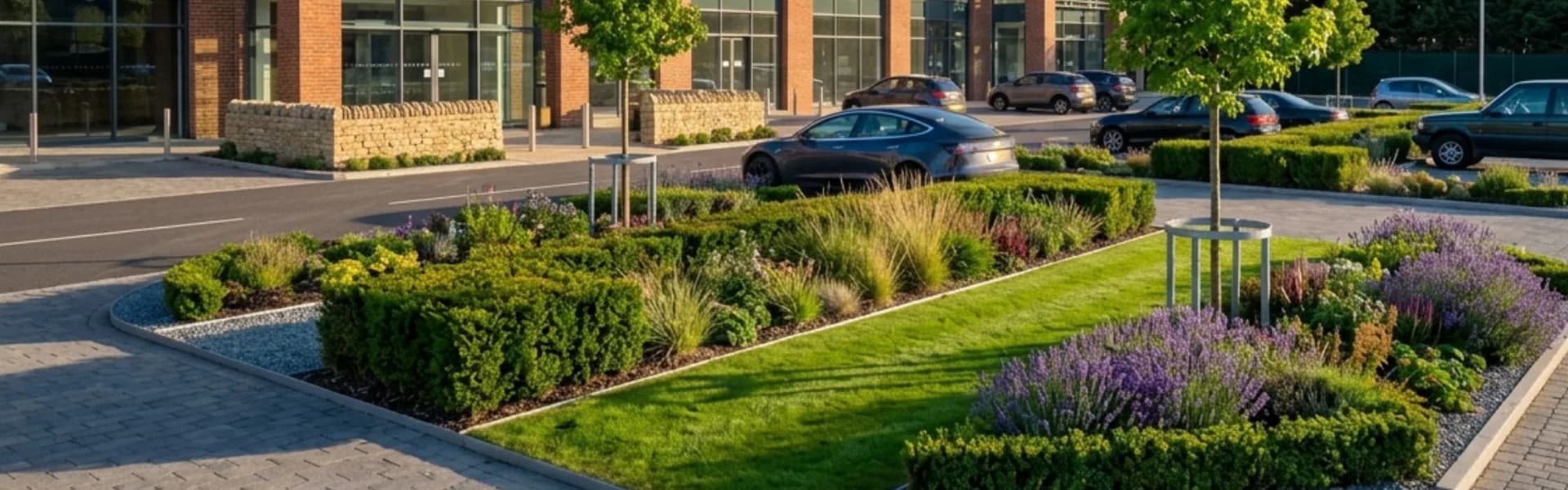 Maintained commercial grounds representative of work across Yorkshire